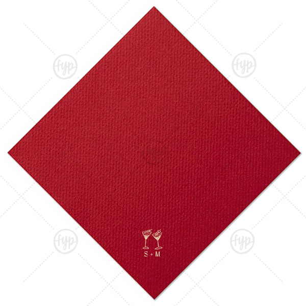Minimal Martini Pair Napkin Extra-Large Dinner Napkin (Foil)