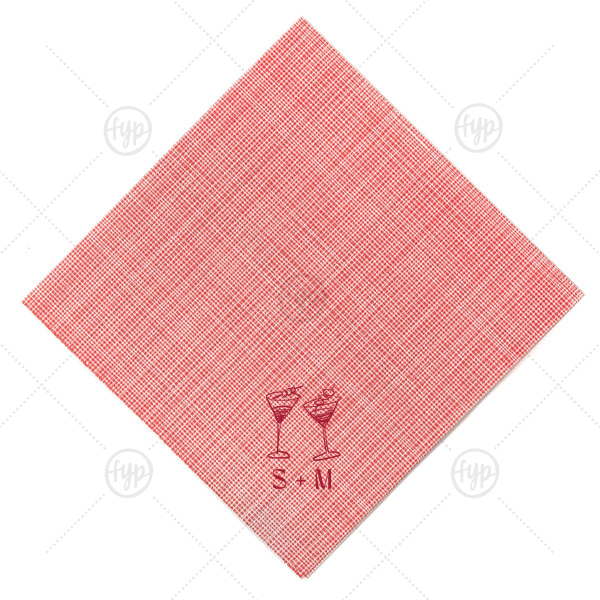 Minimal Martini Pair Napkin Cocktail Napkin (Foil)