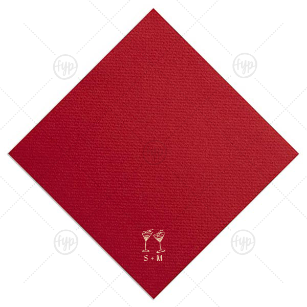 Minimal Martini Pair Napkin Dinner Napkin (Foil)
