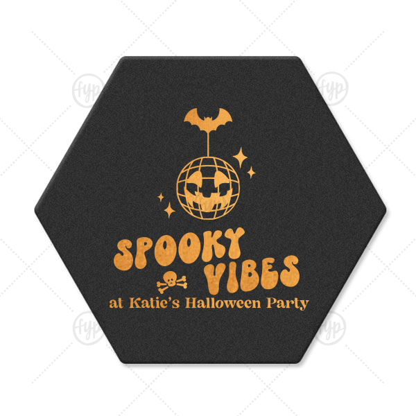 Spooky Vibes Coaster Hexagon Coaster (Foil)