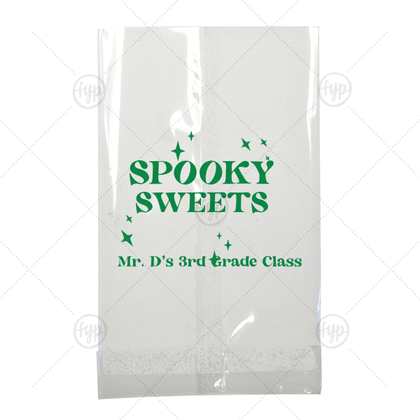 Spooky Sweets Personalized Halloween Bag Small Cellophane Bag (Foil)