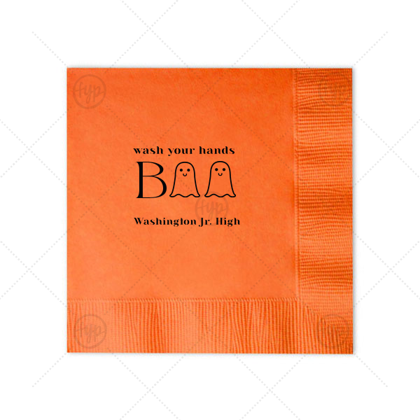 Wash Your Hands Boo Napkin Luncheon Napkin (Foil)
