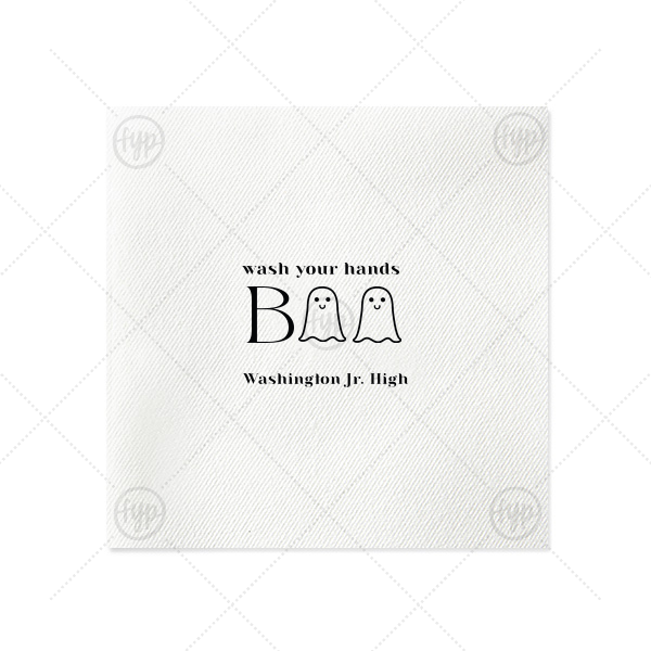 Wash Your Hands Boo Napkin Luncheon Napkin (Foil)