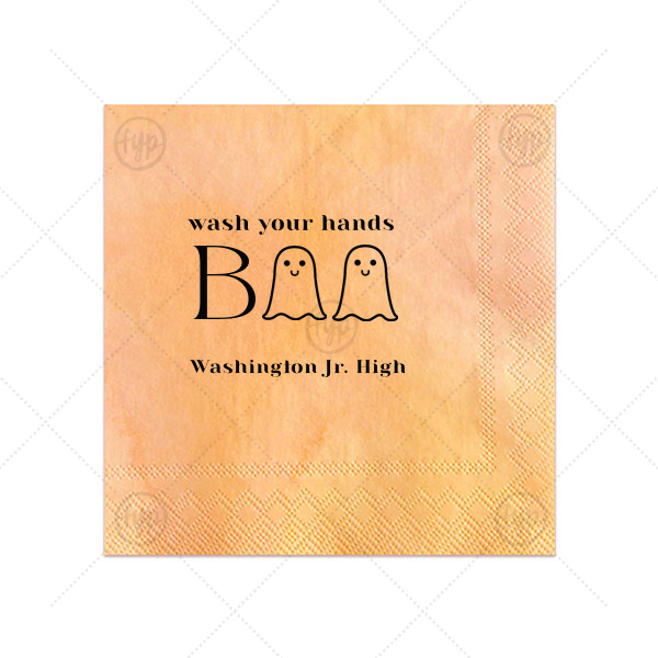 Wash Your Hands Boo Napkin Cocktail Napkin (Foil)