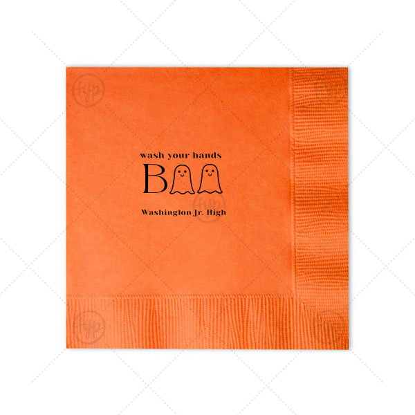 Wash Your Hands Boo Napkin Dinner Napkin (Foil)