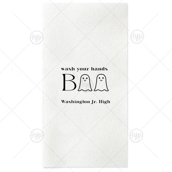 Wash Your Hands Boo Napkin Paper Guest Towel (Foil)
