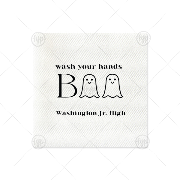 Wash Your Hands Boo Napkin Petite Cocktail Napkin (Foil)