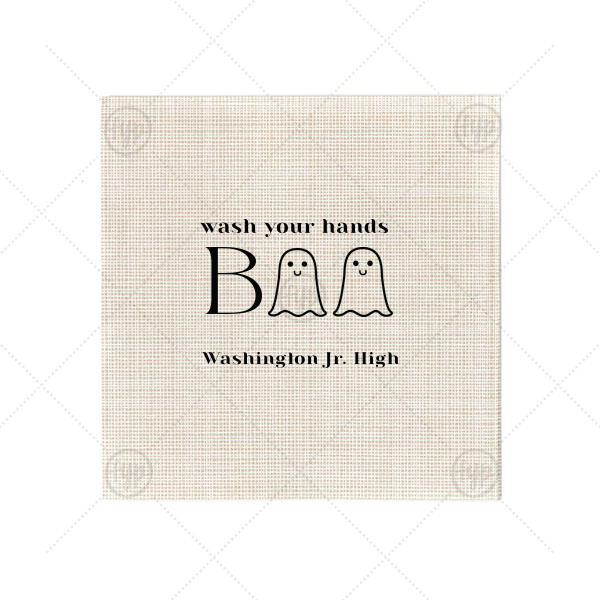 Wash Your Hands Boo Napkin Cocktail Napkin (Foil)