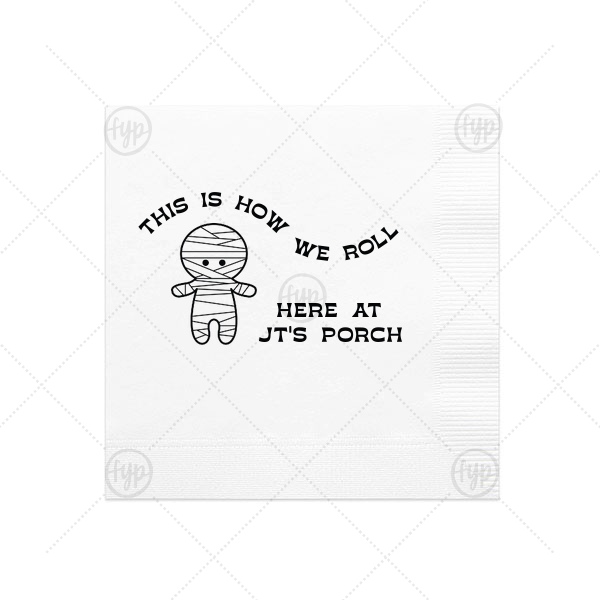 Mummy Halloween Napkin Cocktail Napkin (Foil)