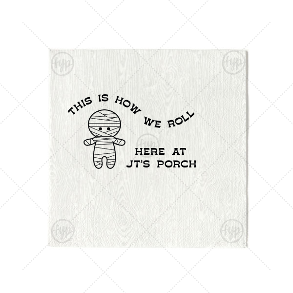 Mummy Halloween Napkin Cocktail Napkin (Foil)