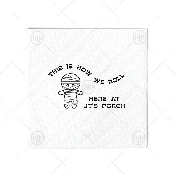 Mummy Halloween Napkin Cocktail Napkin (Foil)