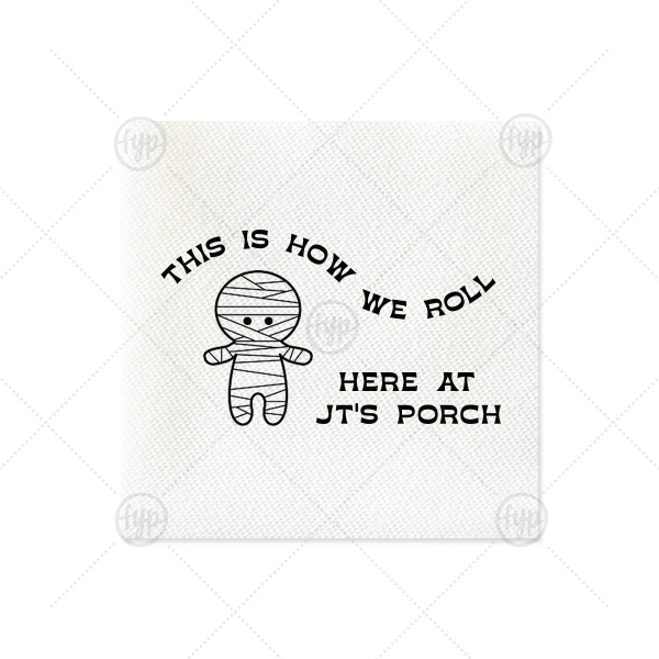 Mummy Halloween Napkin Petite Cocktail Napkin (Foil)