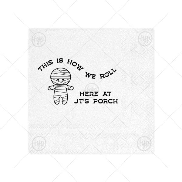 Mummy Halloween Napkin Cocktail Napkin (Foil)