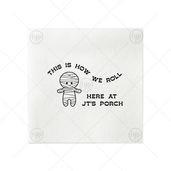 Mummy Halloween Napkin Cocktail Napkin (Foil)