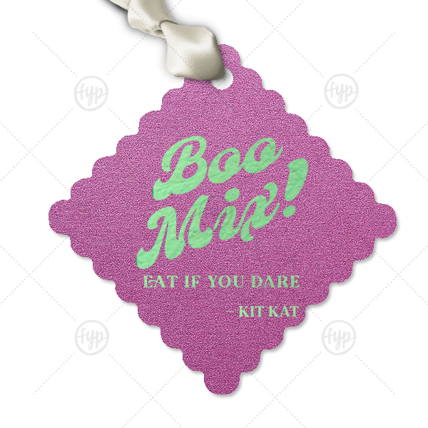 Boo Mix Halloween Tag Large Scalloped Gift Tag (Foil)