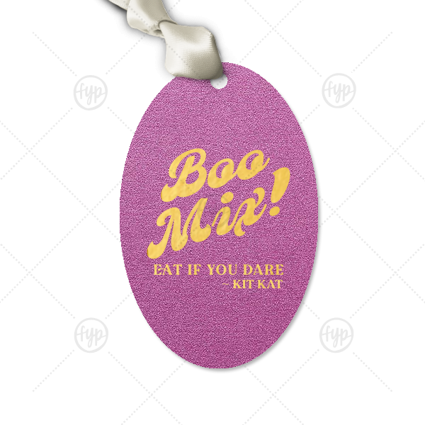 Boo Mix Halloween Tag Large Oval Gift Tag (Foil)