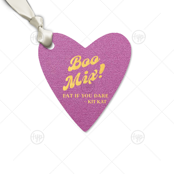 Boo Mix Halloween Tag Large Heart Gift Tag (Foil)