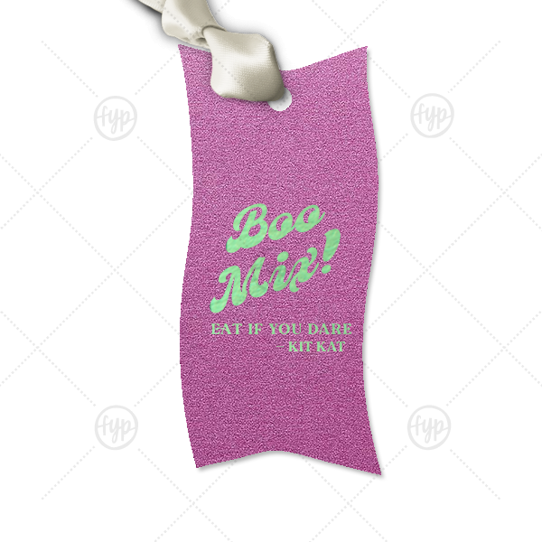 Boo Mix Halloween Tag Large Wave Gift Tag (Foil)