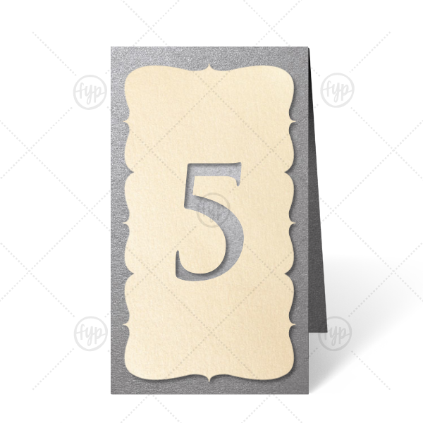 Nouveau Contour Euro | Organize your reception seating with custom table numbers that match your decor beautifully. These shadow cut numbers with a classic nouveau trim will be an elegant completion to your tables. Simply choose your theme colors!