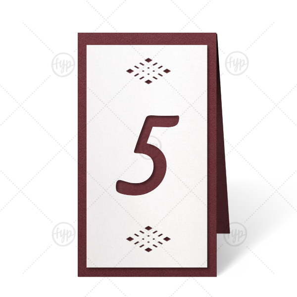 Vineyard Diamonds Contour Euro | Organize your reception seating with custom table numbers that match your decor beautifully. These numbers, shadow cut with a delicate diamond design, will be an elegant completion to your tables. Simply choose your theme colors!