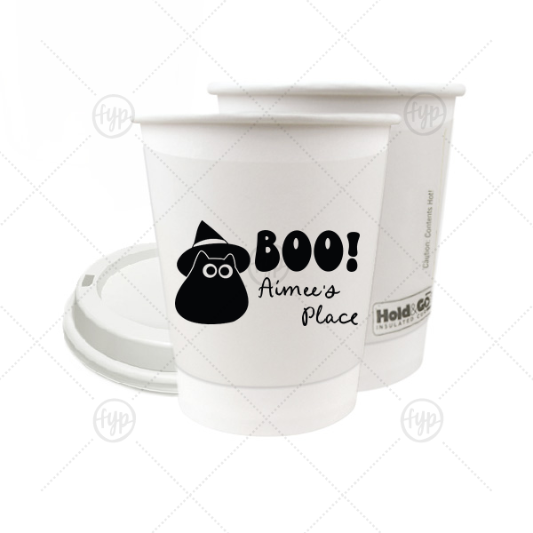 Witchy Cat Cup 8-oz. Double Wall Paper Hot Cup (Ink)