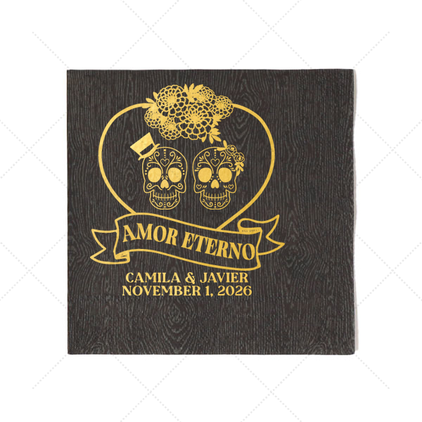 Amor Eterno Napkin Cocktail Napkin (Foil)