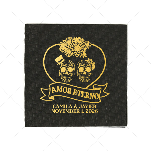 Amor Eterno Napkin Cocktail Napkin (Foil)