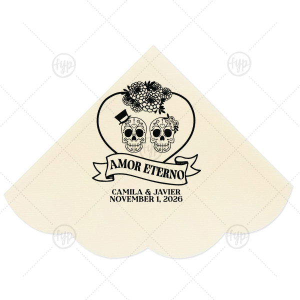 Amor Eterno Napkin Scalloped Luncheon Napkin (Foil)