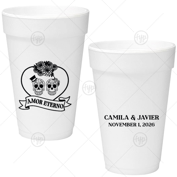 Amor Eterno Cups 16-oz. Styrofoam Cup (Ink) 