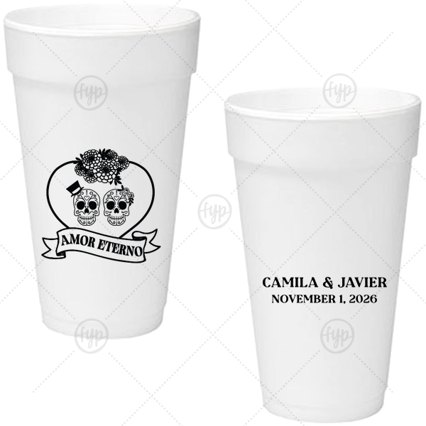 Amor Eterno Cups 20-oz. Styrofoam Cup (Ink) 
