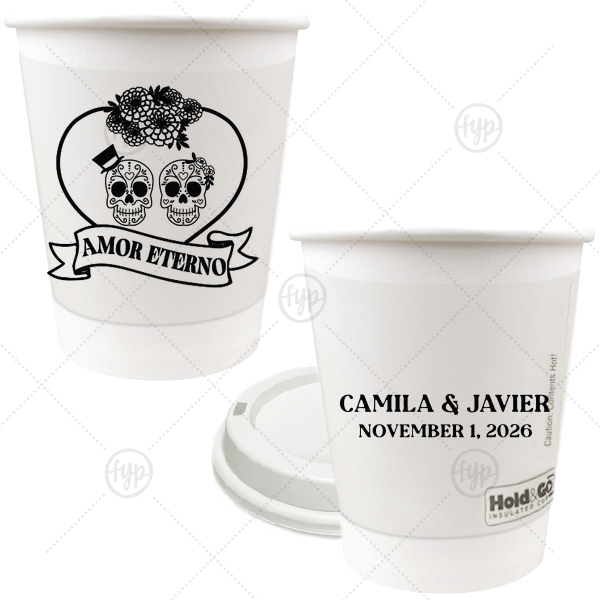 Amor Eterno Cups 8-oz. Double Wall Paper Hot Cup (Ink)