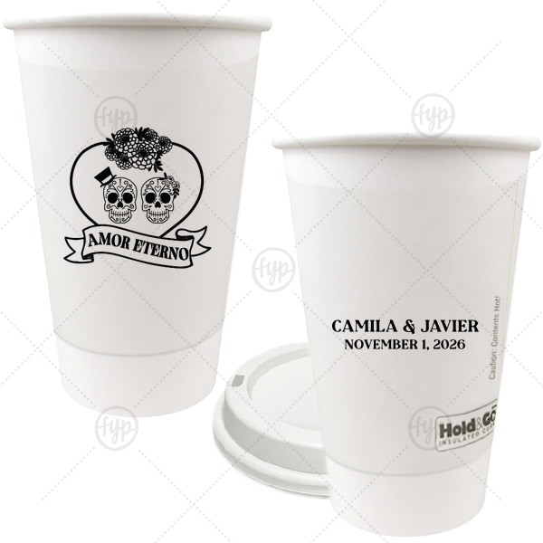 Amor Eterno Cups 16-oz. Double Wall Paper Hot Cup (Ink)