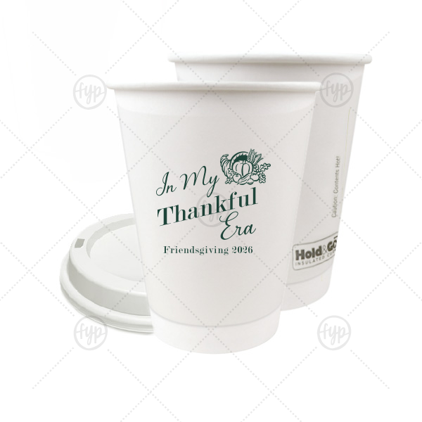 In My Thankful Era Cup 12-oz. Double Wall Paper Hot Cup (Ink)