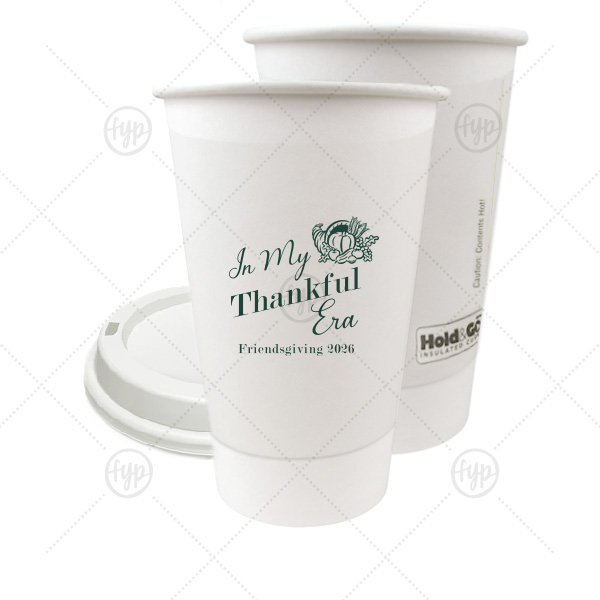 In My Thankful Era Cup 16-oz. Double Wall Paper Hot Cup (Ink)