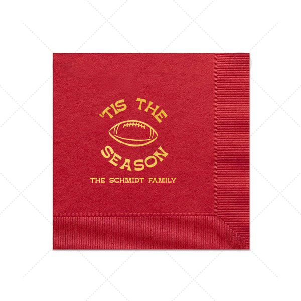 Football tis The Season Napkin Luncheon Napkin (Foil)