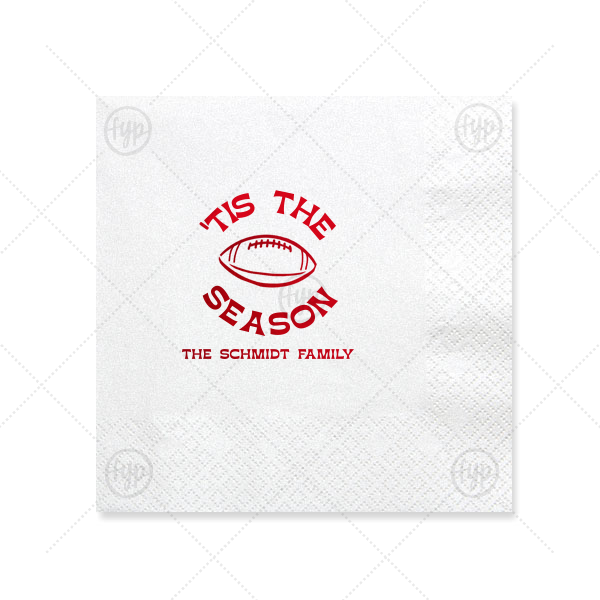 Football tis The Season Napkin Luncheon Napkin (Foil)