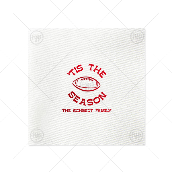 Football tis The Season Napkin Luncheon Napkin (Foil)
