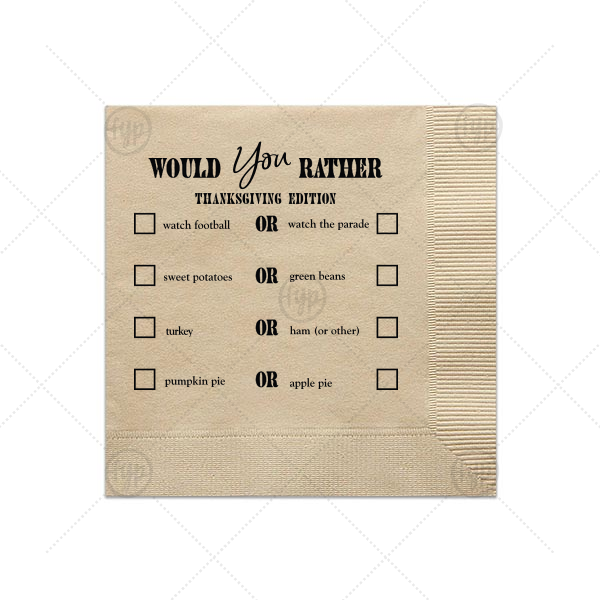 Thanksgiving Would You Rather Napkin Luncheon Napkin (Foil)
