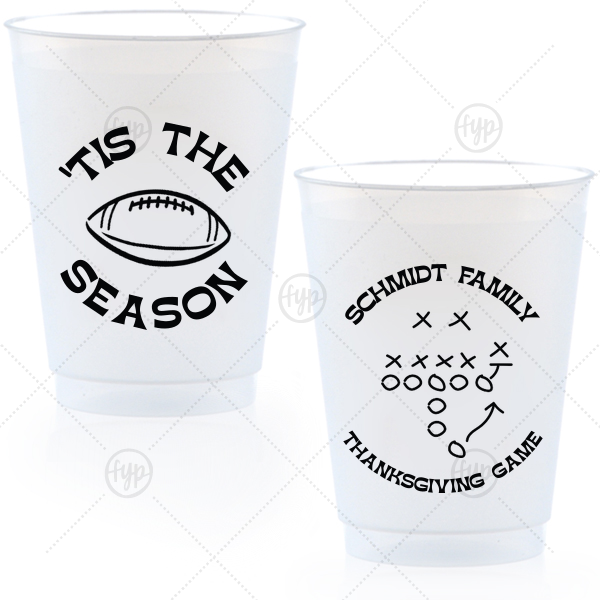 Football Tis The Season Cup 16-oz. Frosted Cup (Ink)