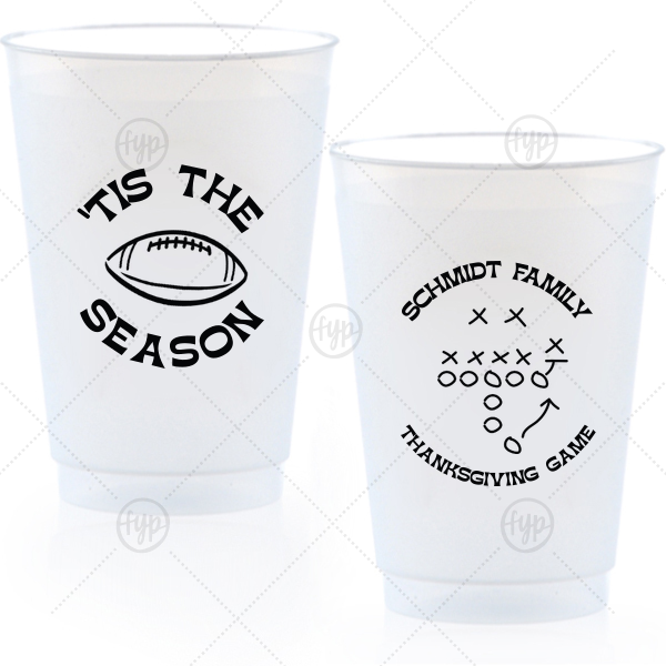 Football Tis The Season Cup 20-oz. Frosted Cup (Ink)