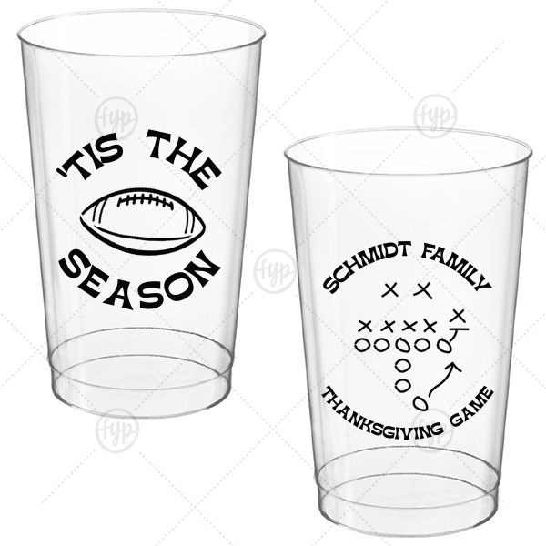 Football Tis The Season Cup 14-oz. Hard Plastic Cup (Ink)