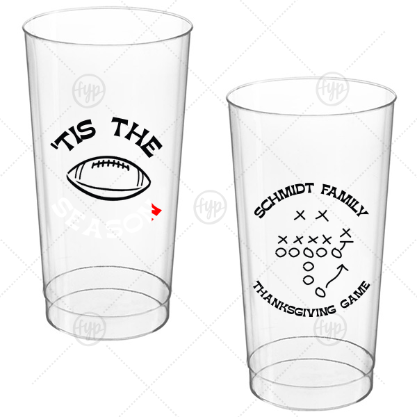 Football Tis The Season Cup 16-oz. Hard Plastic Cup (Ink)