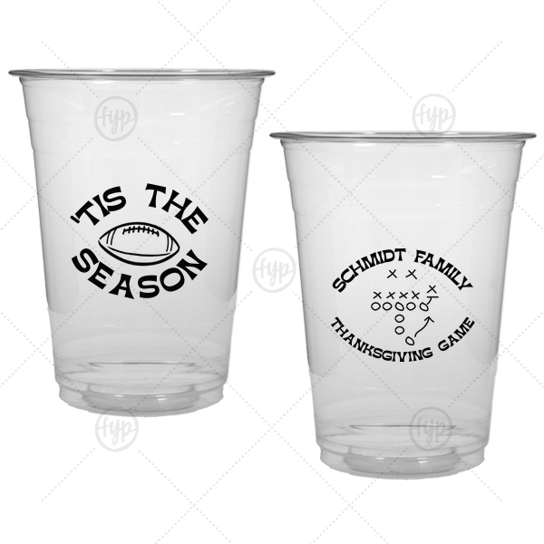 Football Tis The Season Cup 16-oz. Soft Plastic Cup (Ink)