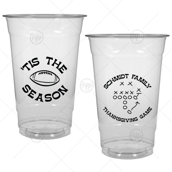 Football Tis The Season Cup 20-oz. Soft Plastic Cup (Ink)