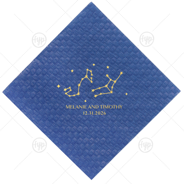 Scorpio & Virgo Constellation Napkin Cocktail Napkin (Foil)