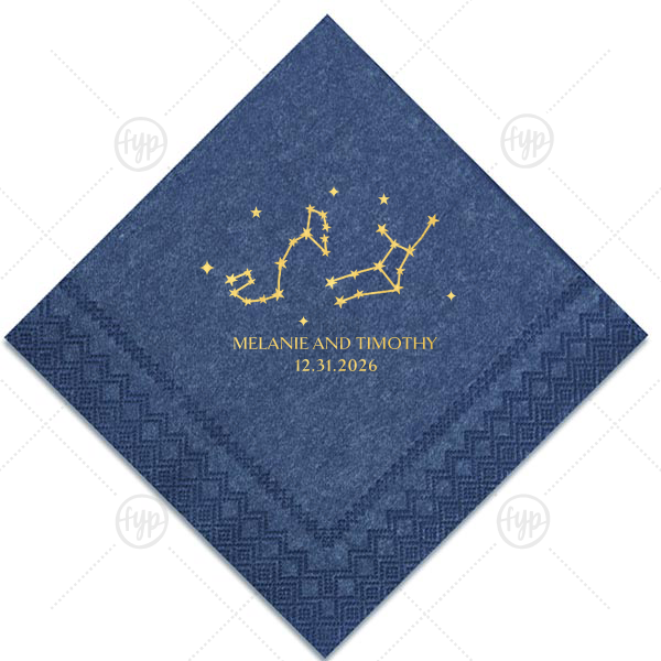 Scorpio & Virgo Constellation Napkin Cocktail Napkin (Foil)