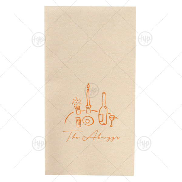 Food, Family, Friends Napkin  Paper Guest Towel (Foil)