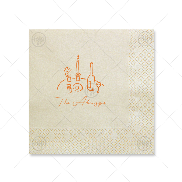 Food, Family, Friends Napkin  Luncheon Napkin (Foil)