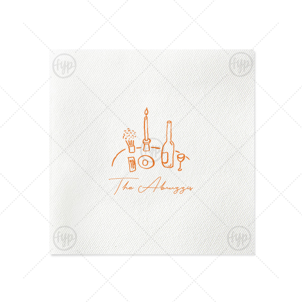 Food, Family, Friends Napkin  Luncheon Napkin (Foil)