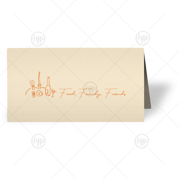 Food, Family, Friends Card Classic Place Card (Foil)